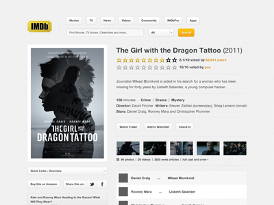 IMDb imdb redesign web design