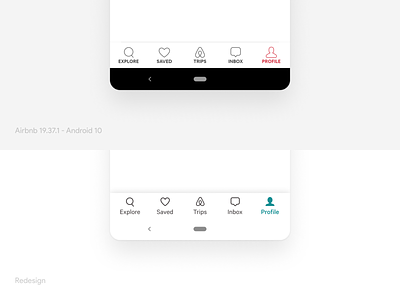 AirBnB Menu Redesign airbnb android app redesign tab bar ui ux