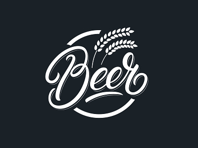 Beer lettering logo beer branding calligraphy design hand written lettering logo typography vector