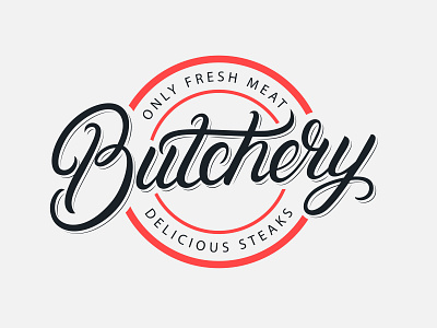 Butchery Logo branding butcher butchery calligraphy label packaging lettering logo retro vintage logo