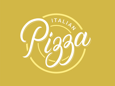 Pizza logo brand brand design branding calligraphy hand written italian food lettering logo logotype pizza retro style vintage