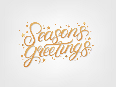 Seasons greetings calligraphy confetti festive lettering seasons greetings text