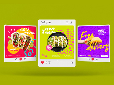 Food Social Media Design ads banner banner branding design graphic design illustration logo ui