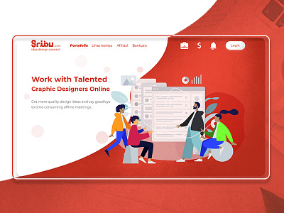 Landing Page Sribu (dot) com landing page landing page design uiux user experience userinterface webdesign website