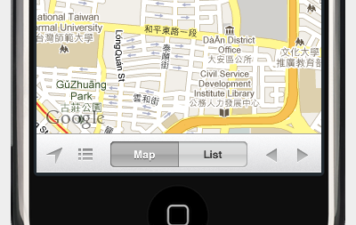 Map/List view app iphone