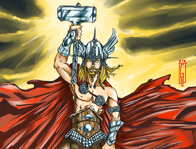 the Real Thor by GusDuenas god marvel thor thunder viking warrior