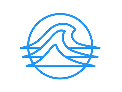 Blue Uprising Logo line art logo wave waves