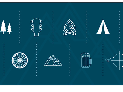 Camping Icons icon illustration logo vector