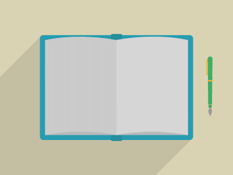 Seamless Journal Entry after effects book illustrator loop simple vector