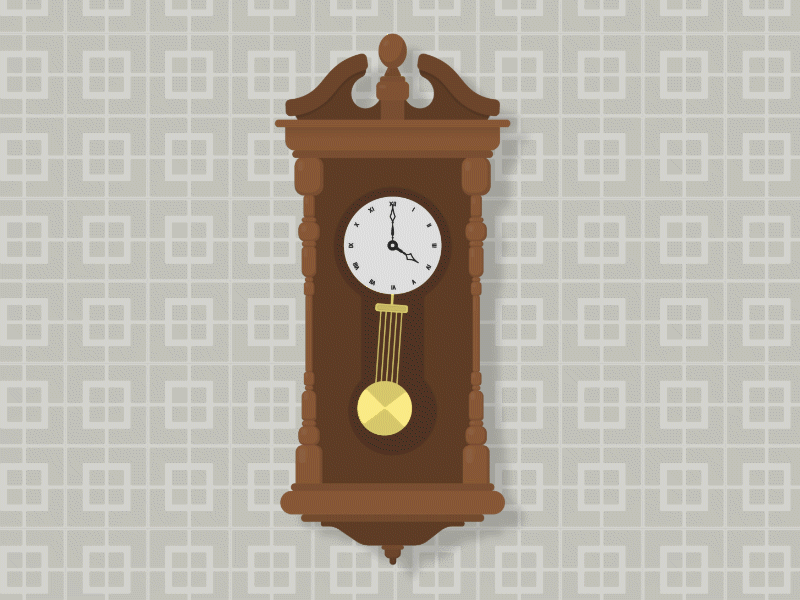 Grandfather Clock after effects animation clock illustrator