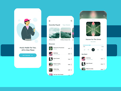 Music Player App UI/UX app branding design ui ux vector