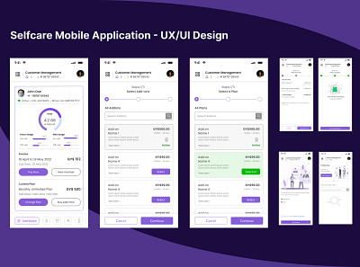 Mobile Selfcare Application UI Design typography ui ux vector