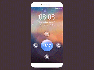 Jellybubble Lockscreen app battery icon rain sunshine theme weather