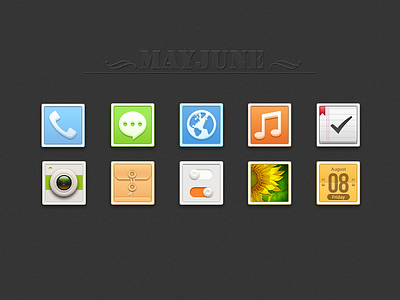 Icon browser calendar camera icon interface message phone picture player setting theme todo