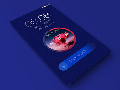 Lockscreen charging home icon lock music player screen