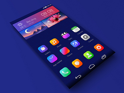 shining color iterface browser calendar camera icon interface message phone picture player setting thememusic todo