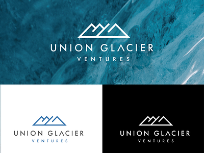 UNION GLACIER VENTURES antarctica iceberg initials logo design monogram mountain start up union glacier washington