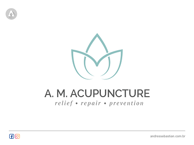 A.M. Acupuncture acupuncture clean expert friendliness health initials lotus professionalism wellness