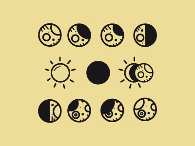 Lunar phases icons