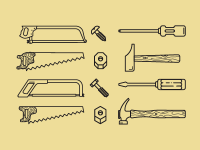 Tools, nut & bolt bolt hammer icons nounproject nut saw screwdriver tools