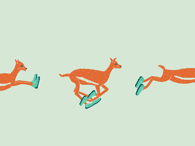 gazelle animal athletics illustration movement playful procreate run running sequence