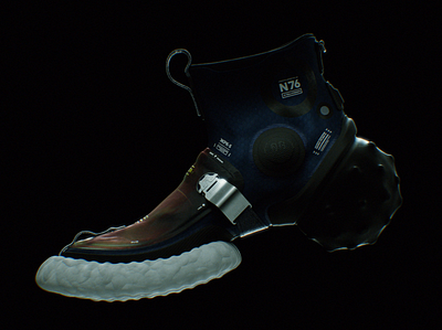 Icarus-4 Space Sneaker animation cgi cinema4d concept concept art design footware footwaredesign redshift render sneaker sneakers space