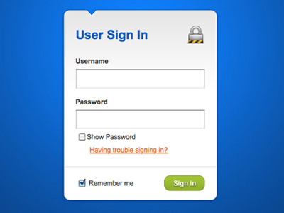 Login Form blue login webapp