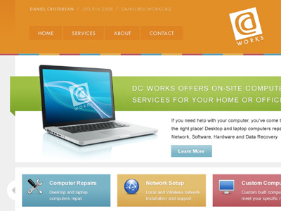 DC Works Website computer mac multi color website