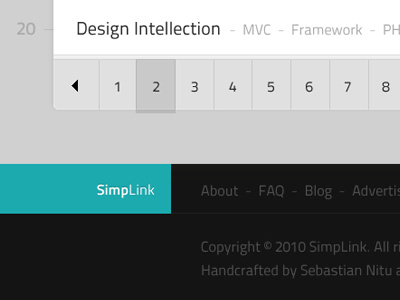 SimpLink Footer ui app interface minimal clean teal