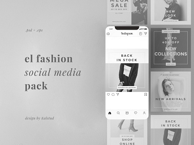 El Fashion - Social Media Pack instagram instagram post layout layout design social media banner social media pack ui