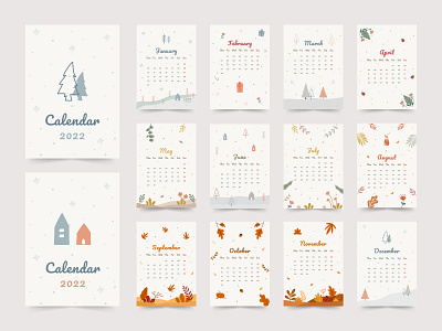 Illustration for Calendar 2022 calendar cute design doodle illustration minimalism new year planner playful printable winter