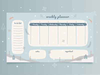 Weekly Planner Winter Theme