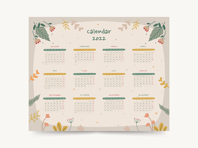 Calendar 2022 Plant Theme