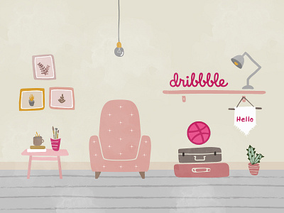 Hello Dribbble debut debutshot design illustration interior design sketch ui vector visual art visual design