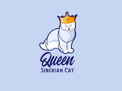 Queen Siberian Cat animal brand logo cat for sale illustatrion logo logos logovektor queen siberiancat