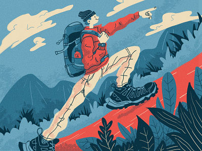 Outdoor Gear branding hiking illustration mountaineering outdoor