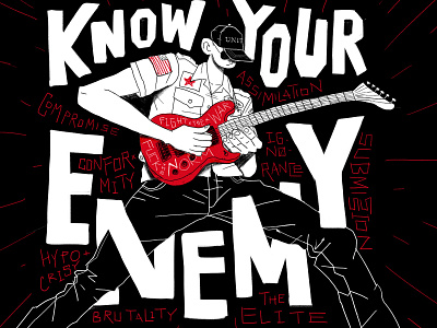Know Your Enemy branding hard rock illustration rage against the machine
