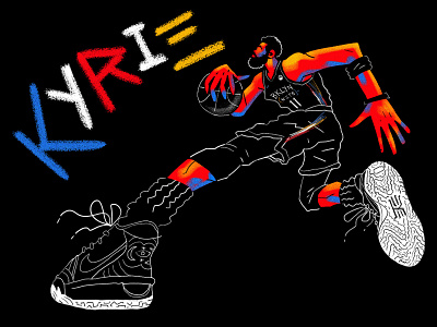 Kyrie basketball player basketball shoes branding illustration nba