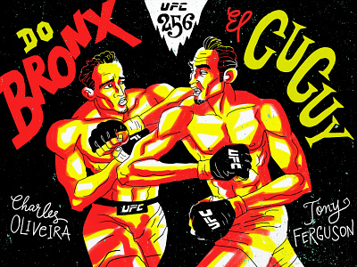 UFC 256 branding illustration lettering mixed martial arts ufc