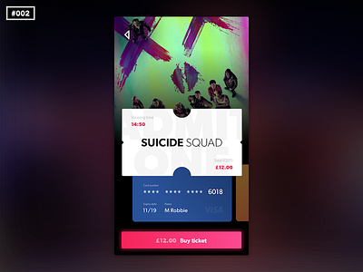 002 - Credit card checkout app card checkout cinema daily dailyui film ticket ui