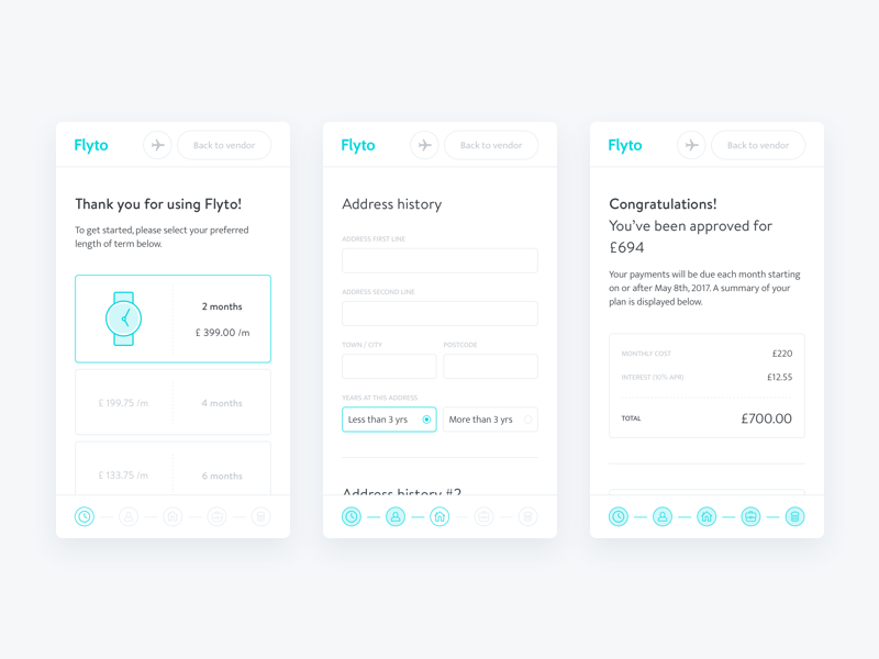 Mobile flow responsive mobile checkout reservation web white form credit lend flight booking