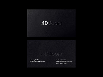 4Ddoors – Business Card 4ddoors black and white brand brand identity branding business card corporate stationary design garage graphic design identity design logo mono print print design stationary typography