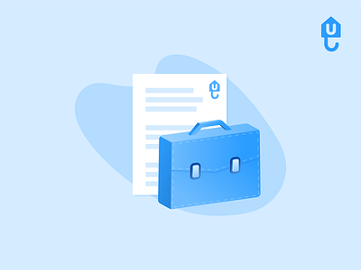 Briefcase with document icon briefcase document fintech guarantor housing icon icons illustration illustrator insurance insurtech landlord proptech renter tenant unkle vector