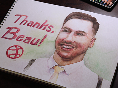 Thanks, Beau! debut illustration watercolor watercolor pencil