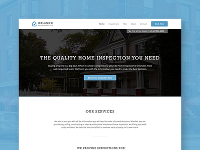 Orlando Home Inspector Website Design blue clean design minimal responsive ui ux web