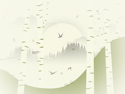 Drift - Forest forest illustration minimal paper airplane trees