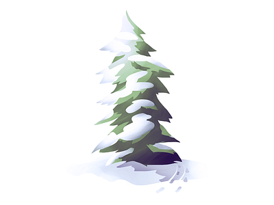 #2 Evergreen (Fir) Tree illustration nature snow tree