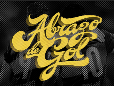 Abrazo De Gol goal gol gold lettering soccer