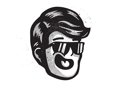 Guapo bn clipart glasses guapo hair halftone handsome mouth smile texture tongue