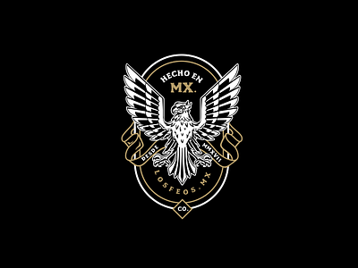 Feos Badge Studio badge black design eagle made merch mexico original studio type